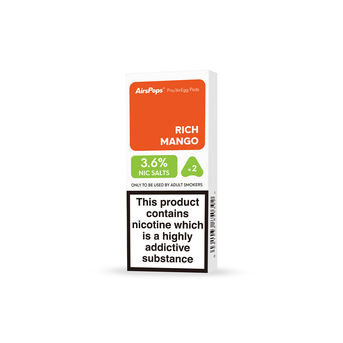 Rich Mango - 2 pods pack (2ml) GLOBAL AIRSCREAM UK Limited Rich Mango - 2 pods pack (2ml) GLOBAL AIRSCREAM UK Limited