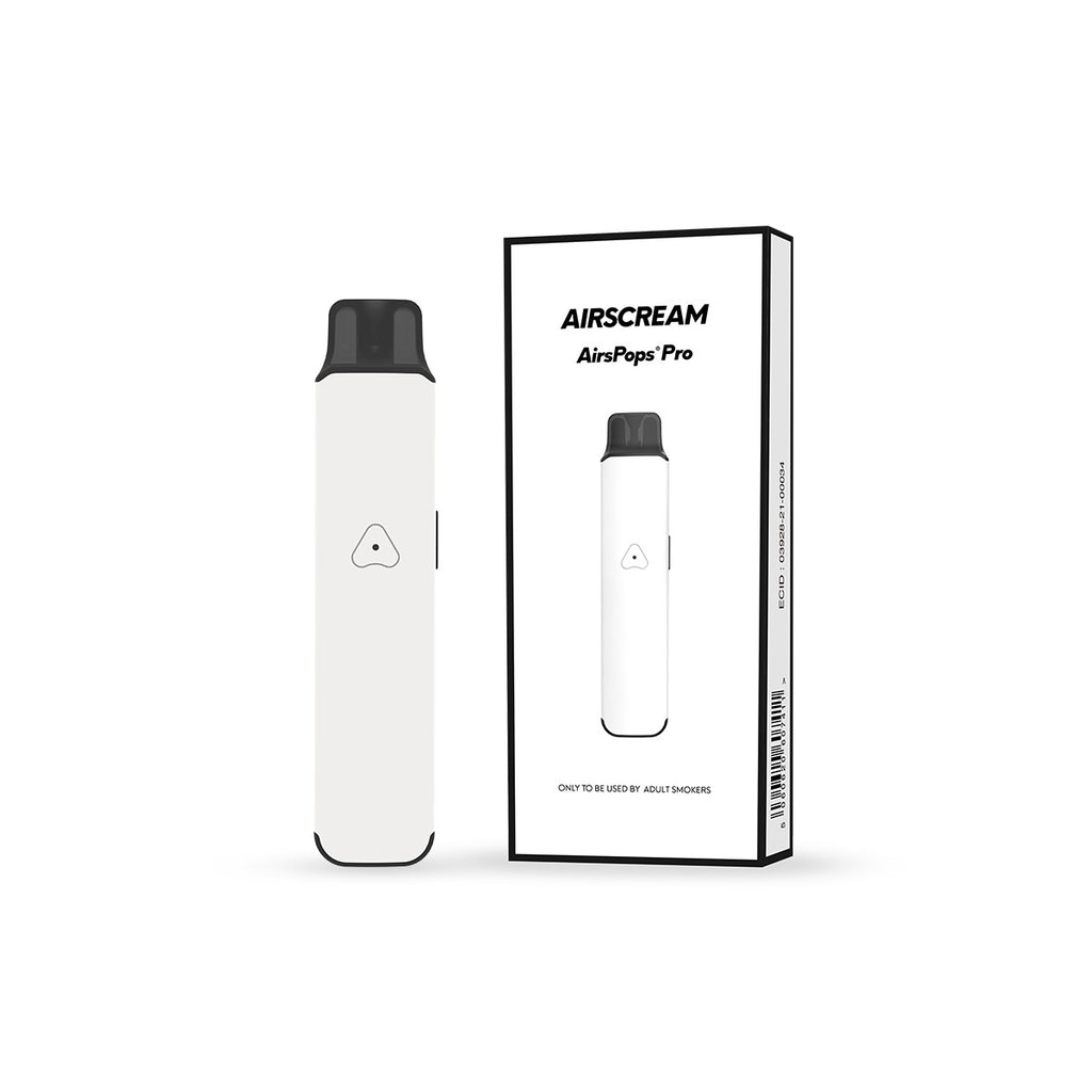 AirsPops Pro vape kit. Includes cartridge, charging cable and coil.